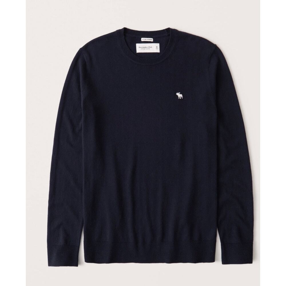 Abercrombie & Fitch Men’s navy cotton cashmere sweater Size Medium